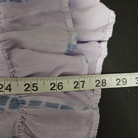 En Crème Boho Ombre Tie Dye Mini Dress Size S Smocked Waist Sleeveless Festival - Picture 3 of 4